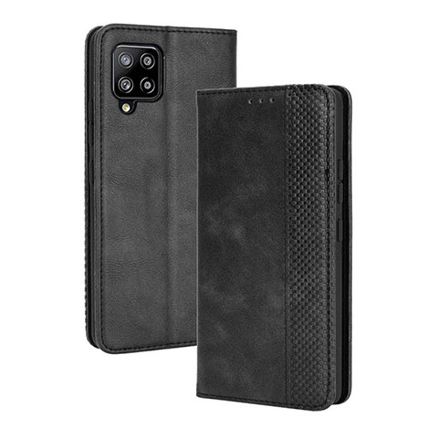 Handytasche Stand Schutzhülle Flip Leder Hülle BY4 für Samsung Galaxy A42 5G Schwarz