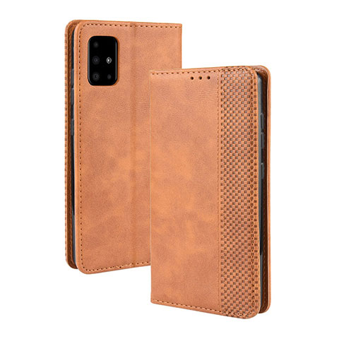 Handytasche Stand Schutzhülle Flip Leder Hülle BY4 für Samsung Galaxy A51 5G Braun