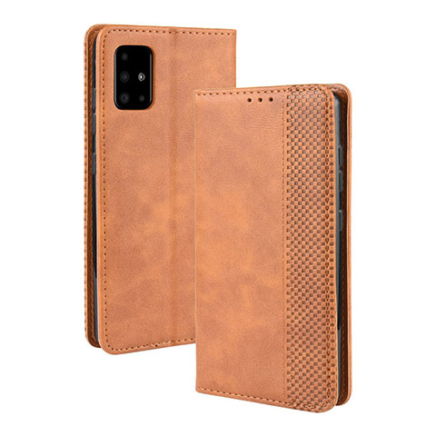 Handytasche Stand Schutzhülle Flip Leder Hülle BY4 für Samsung Galaxy A71 4G A715 Braun