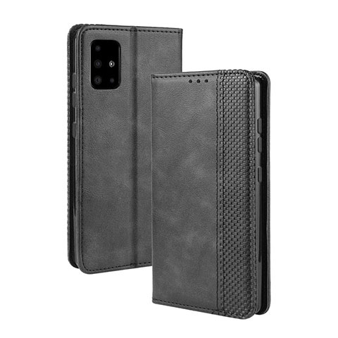 Handytasche Stand Schutzhülle Flip Leder Hülle BY4 für Samsung Galaxy A71 5G Schwarz