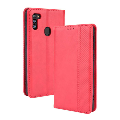 Handytasche Stand Schutzhülle Flip Leder Hülle BY4 für Samsung Galaxy M21 (2021) Rot