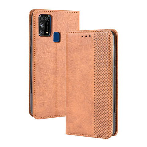 Handytasche Stand Schutzhülle Flip Leder Hülle BY4 für Samsung Galaxy M21s Braun