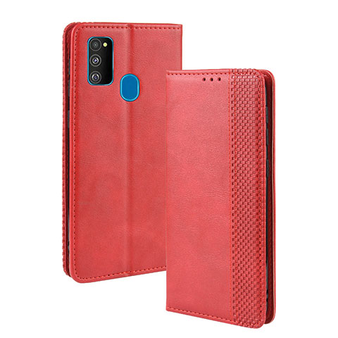 Handytasche Stand Schutzhülle Flip Leder Hülle BY4 für Samsung Galaxy M30s Rot