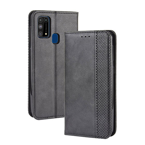 Handytasche Stand Schutzhülle Flip Leder Hülle BY4 für Samsung Galaxy M31 Prime Edition Schwarz