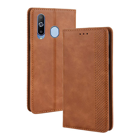 Handytasche Stand Schutzhülle Flip Leder Hülle BY4 für Samsung Galaxy M40 Braun