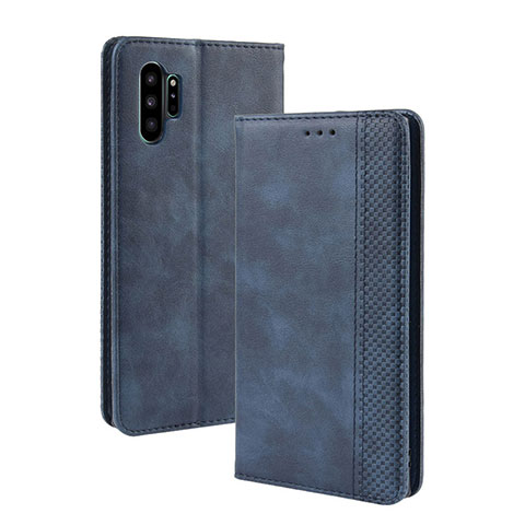 Handytasche Stand Schutzhülle Flip Leder Hülle BY4 für Samsung Galaxy Note 10 Plus 5G Blau