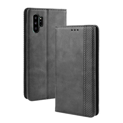 Handytasche Stand Schutzhülle Flip Leder Hülle BY4 für Samsung Galaxy Note 10 Plus 5G Schwarz