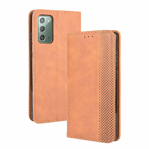 Handytasche Stand Schutzhülle Flip Leder Hülle BY4 für Samsung Galaxy S20 FE (2022) 5G Braun