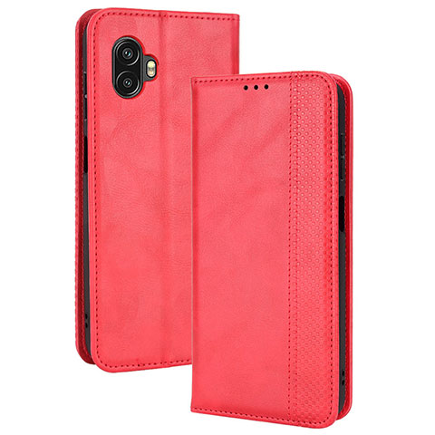 Handytasche Stand Schutzhülle Flip Leder Hülle BY4 für Samsung Galaxy XCover 6 Pro 5G Rot