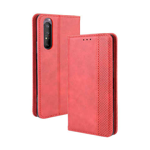 Handytasche Stand Schutzhülle Flip Leder Hülle BY4 für Sony Xperia 1 II Rot