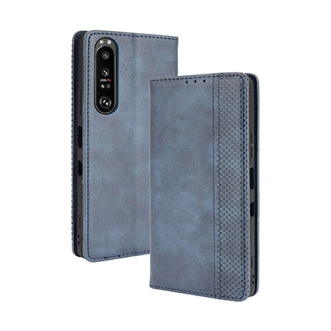 Handytasche Stand Schutzhülle Flip Leder Hülle BY4 für Sony Xperia 1 III Blau