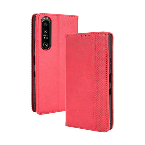 Handytasche Stand Schutzhülle Flip Leder Hülle BY4 für Sony Xperia 1 III Rot