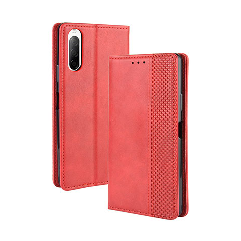 Handytasche Stand Schutzhülle Flip Leder Hülle BY4 für Sony Xperia 10 II Rot