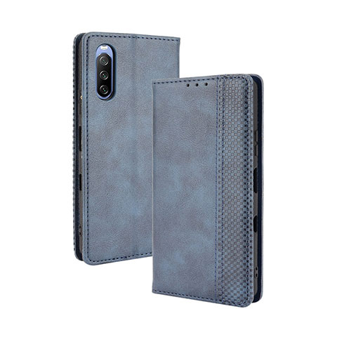 Handytasche Stand Schutzhülle Flip Leder Hülle BY4 für Sony Xperia 10 III Blau