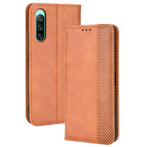 Handytasche Stand Schutzhülle Flip Leder Hülle BY4 für Sony Xperia 10 IV SO-52C Braun