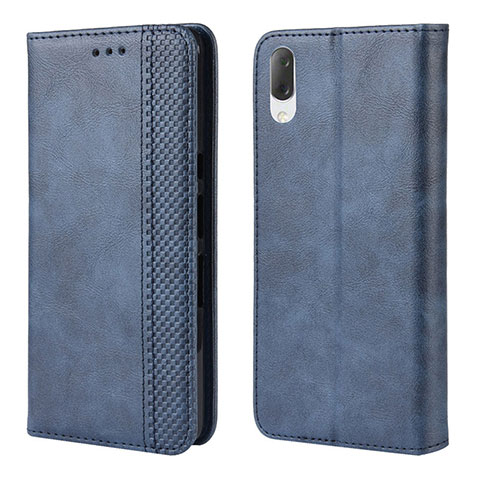 Handytasche Stand Schutzhülle Flip Leder Hülle BY4 für Sony Xperia L3 Blau