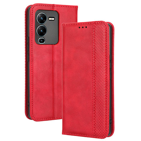 Handytasche Stand Schutzhülle Flip Leder Hülle BY4 für Vivo V25 Pro 5G Rot