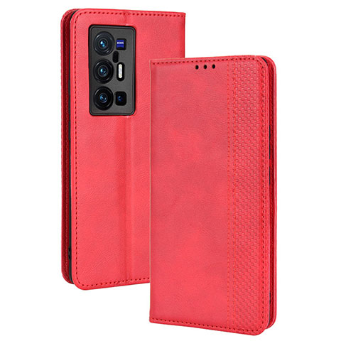 Handytasche Stand Schutzhülle Flip Leder Hülle BY4 für Vivo X70 Pro+ Plus 5G Rot