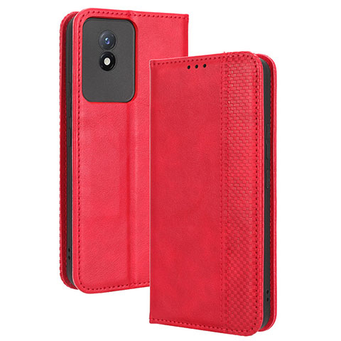 Handytasche Stand Schutzhülle Flip Leder Hülle BY4 für Vivo Y02t Rot