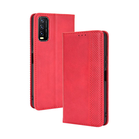 Handytasche Stand Schutzhülle Flip Leder Hülle BY4 für Vivo Y12G Rot