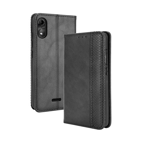 Handytasche Stand Schutzhülle Flip Leder Hülle BY4 für Wiko Y51 Schwarz