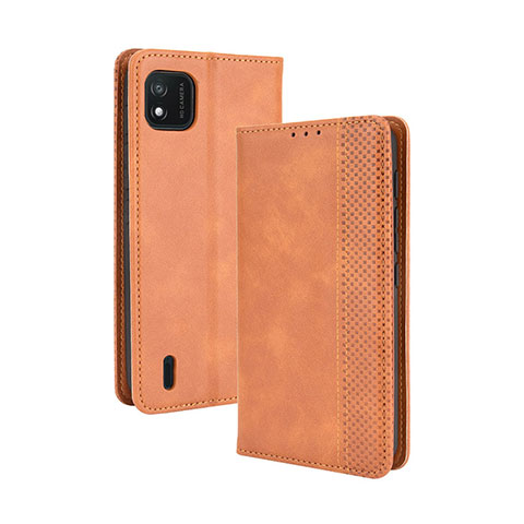 Handytasche Stand Schutzhülle Flip Leder Hülle BY4 für Wiko Y62 Braun