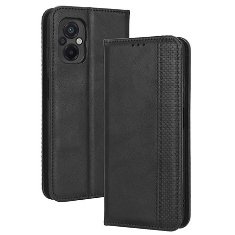 Handytasche Stand Schutzhülle Flip Leder Hülle BY4 für Xiaomi Poco M5 4G Schwarz