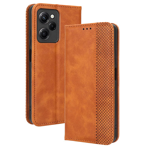 Handytasche Stand Schutzhülle Flip Leder Hülle BY4 für Xiaomi Poco X5 Pro 5G Braun