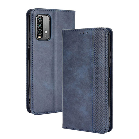 Handytasche Stand Schutzhülle Flip Leder Hülle BY4 für Xiaomi Redmi 9 Power Blau