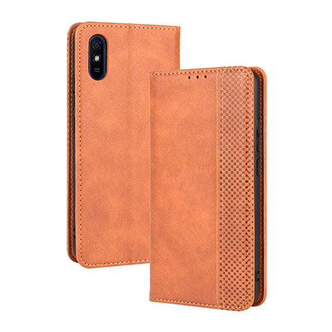 Handytasche Stand Schutzhülle Flip Leder Hülle BY4 für Xiaomi Redmi 9i Braun