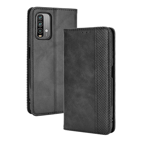 Handytasche Stand Schutzhülle Flip Leder Hülle BY4 für Xiaomi Redmi 9T 4G Schwarz