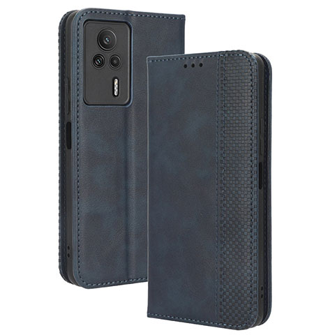 Handytasche Stand Schutzhülle Flip Leder Hülle BY4 für Xiaomi Redmi K60E 5G Blau