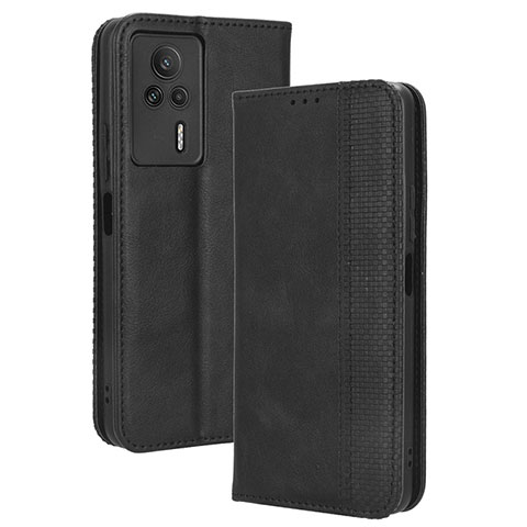 Handytasche Stand Schutzhülle Flip Leder Hülle BY4 für Xiaomi Redmi K60E 5G Schwarz