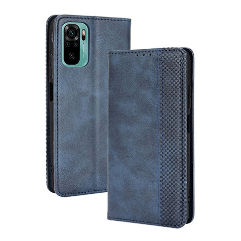 Handytasche Stand Schutzhülle Flip Leder Hülle BY4 für Xiaomi Redmi Note 10 4G Blau