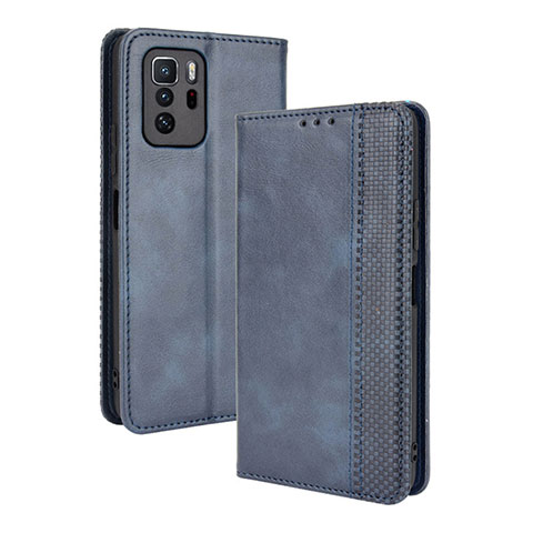 Handytasche Stand Schutzhülle Flip Leder Hülle BY4 für Xiaomi Redmi Note 10 Pro 5G Blau