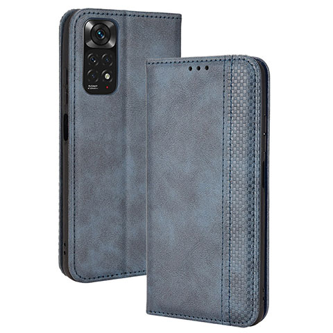 Handytasche Stand Schutzhülle Flip Leder Hülle BY4 für Xiaomi Redmi Note 11 4G (2022) Blau