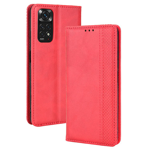 Handytasche Stand Schutzhülle Flip Leder Hülle BY4 für Xiaomi Redmi Note 11 4G (2022) Rot