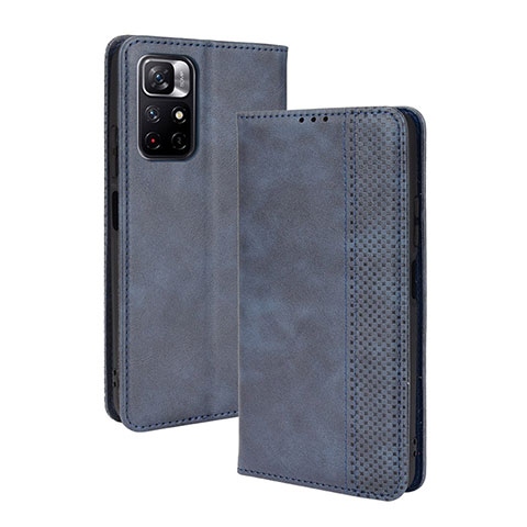 Handytasche Stand Schutzhülle Flip Leder Hülle BY4 für Xiaomi Redmi Note 11 5G Blau