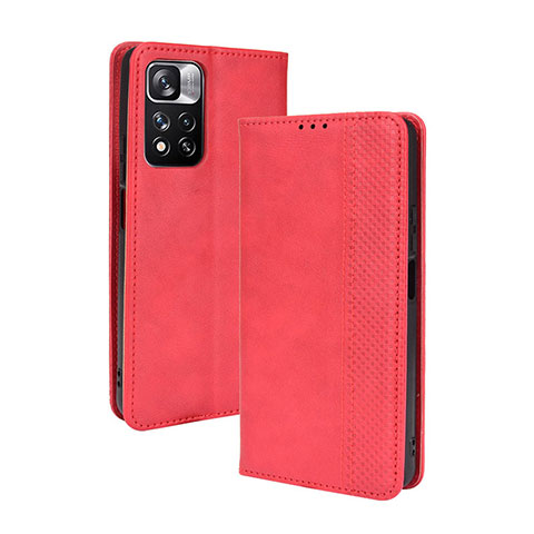 Handytasche Stand Schutzhülle Flip Leder Hülle BY4 für Xiaomi Redmi Note 11 Pro+ Plus 5G Rot