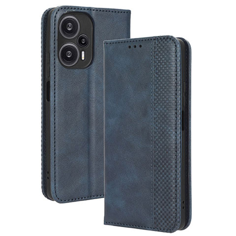 Handytasche Stand Schutzhülle Flip Leder Hülle BY4 für Xiaomi Redmi Note 12 Turbo 5G Blau