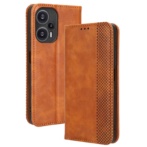 Handytasche Stand Schutzhülle Flip Leder Hülle BY4 für Xiaomi Redmi Note 12 Turbo 5G Braun