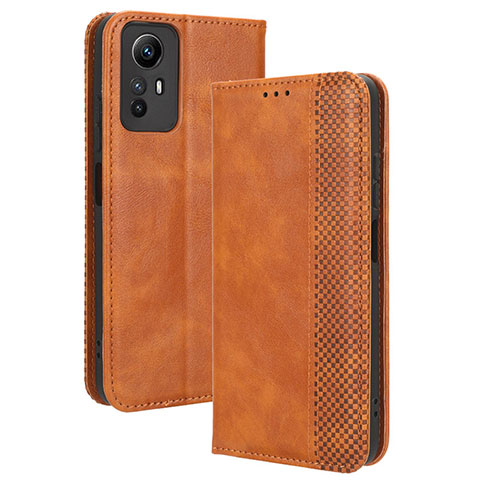 Handytasche Stand Schutzhülle Flip Leder Hülle BY4 für Xiaomi Redmi Note 12S Braun