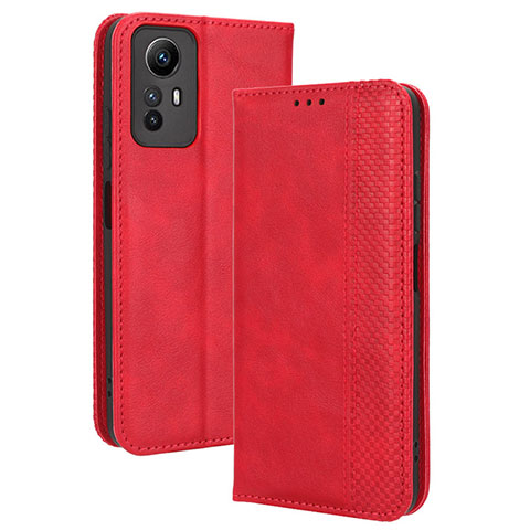 Handytasche Stand Schutzhülle Flip Leder Hülle BY4 für Xiaomi Redmi Note 12S Rot