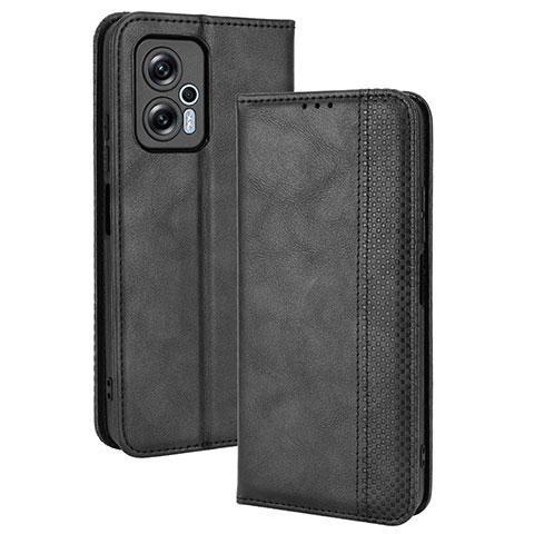 Handytasche Stand Schutzhülle Flip Leder Hülle BY4 für Xiaomi Redmi Note 12T Pro 5G Schwarz