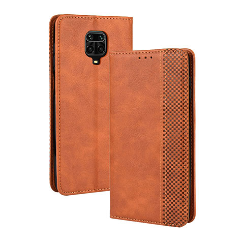 Handytasche Stand Schutzhülle Flip Leder Hülle BY4 für Xiaomi Redmi Note 9S Braun