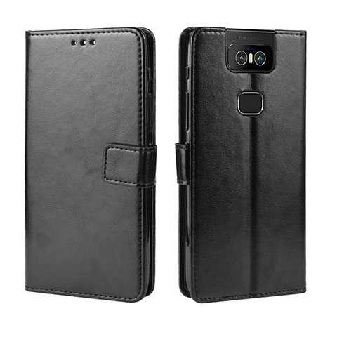 Handytasche Stand Schutzhülle Flip Leder Hülle BY5 für Asus Zenfone 6 ZS630KL Schwarz