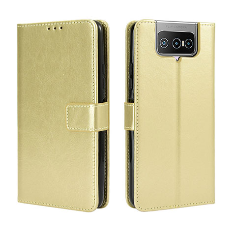 Handytasche Stand Schutzhülle Flip Leder Hülle BY5 für Asus ZenFone 8 Flip ZS672KS Gold