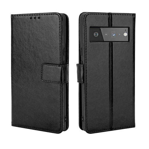 Handytasche Stand Schutzhülle Flip Leder Hülle BY5 für Google Pixel 6 Pro 5G Schwarz