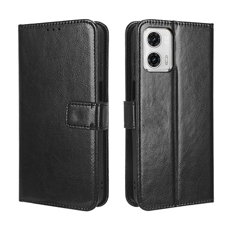 Handytasche Stand Schutzhülle Flip Leder Hülle BY5 für Motorola Moto G53 5G Schwarz