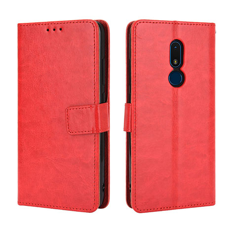 Handytasche Stand Schutzhülle Flip Leder Hülle BY5 für Nokia C3 Rot